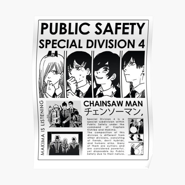 Chainsaw Man Special Division 4 Poster RB0908 product Offical chainsaw man Merch