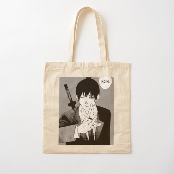 "Kon" - Aki Hayakawa Manga Panel Chainsaw Man Cotton Tote Bag RB0908 product Offical chainsaw man Merch