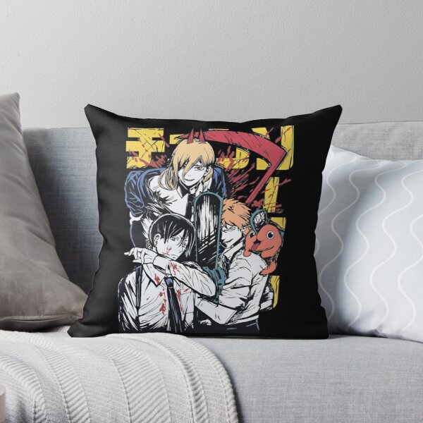 Chainsaw Man - Denji Power Aki Throw Pillow RB0908 product Offical chainsaw man Merch