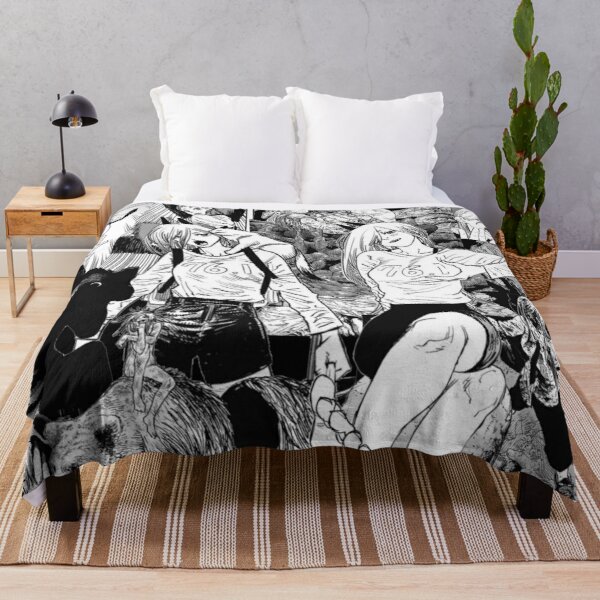 [ SALE ] Power Collage Chainsaw Man Manga 0 Throw Blanket RB0908 product Offical chainsaw man Merch